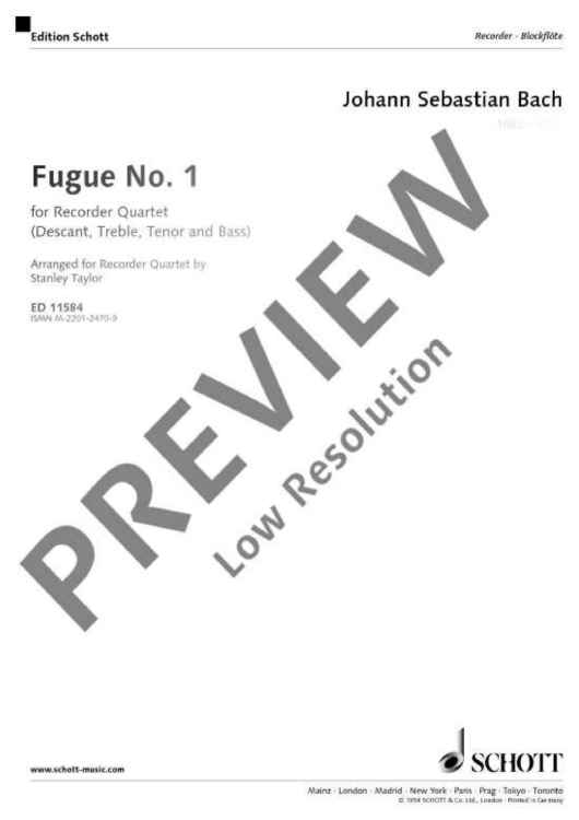 Fugue No. 1 in C - Performing Score