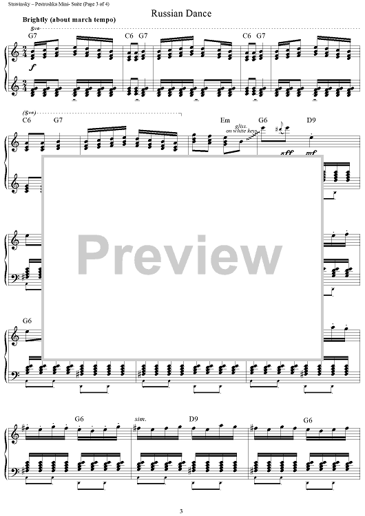 Petrushka Mini - Suite Petrushka Mini - Suite