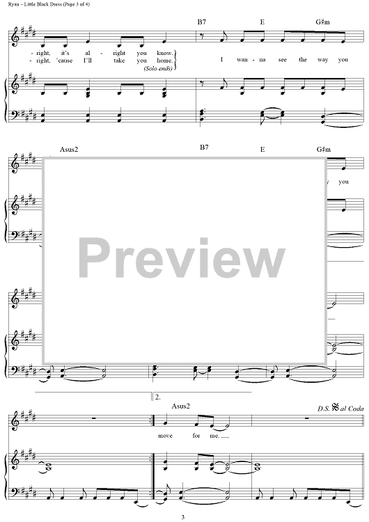 Little Black Dress" Sheet Music by One Direction for Piano/Vocal/Chords