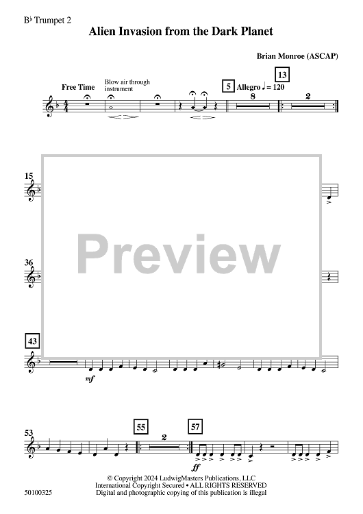 Alien Invasion from the Dark Planet - Bb Trumpet 2" Sheet Music for ...