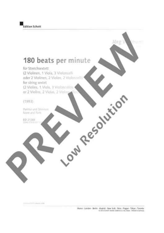 180 beats per minute - Score and Parts