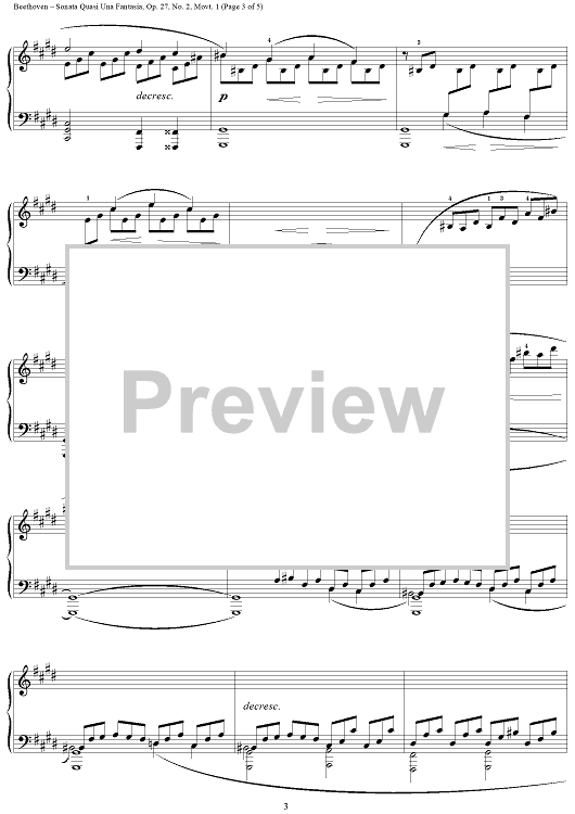 クラシック Sonata quasi una Fantasia Sonata quasi una fantasia Sheet Music for Guitar (Solo