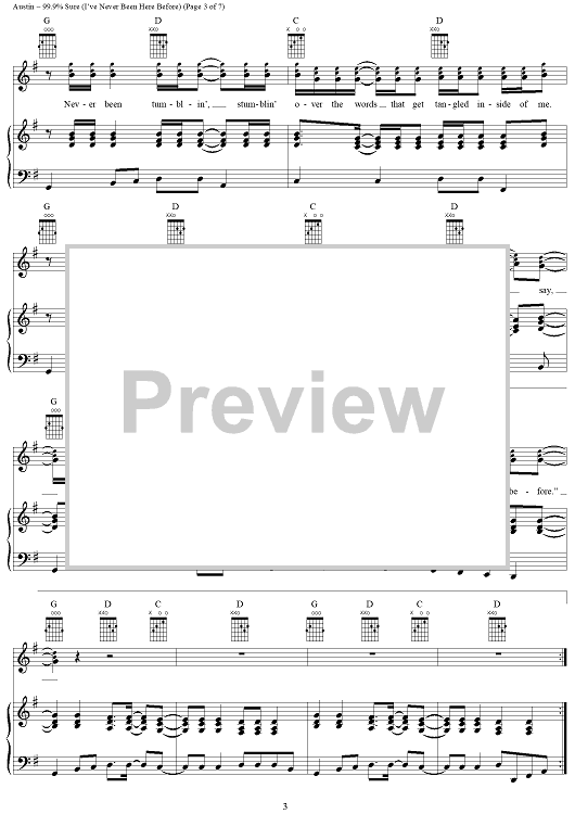 99.9% Sure (I've Never Been Here Before)