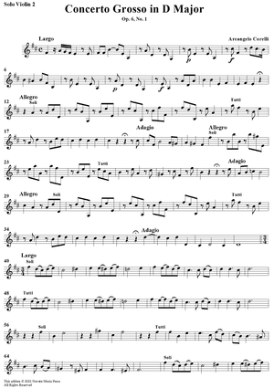 Concerto Grosso No. 1 in D Major, Op. 6, No. 1 - Solo Violin 2