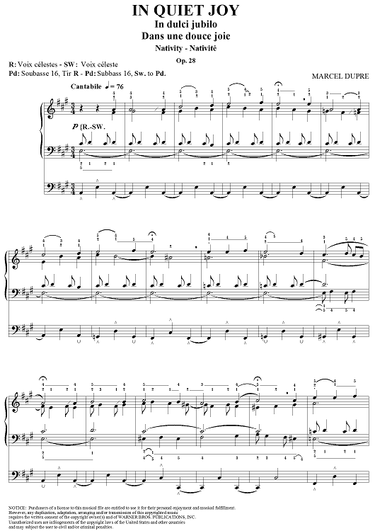 In Quiet Joy, from "Seventy-Nine Chorales", Op. 28, No. 41