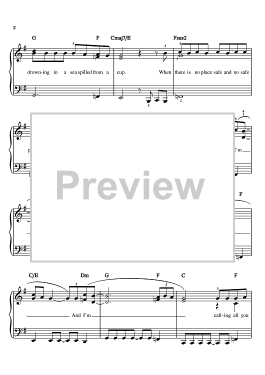 calling all the monsters sheet music Calling All Angels