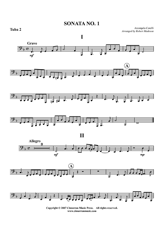 Sonata No. 1, Op. 3 - Tuba 2