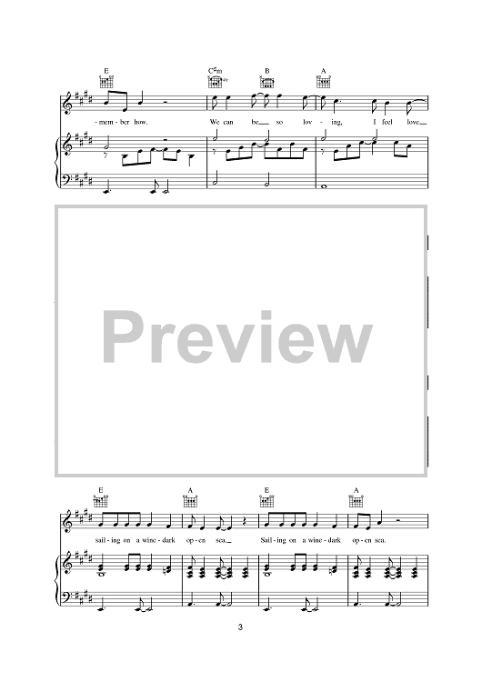 Winedark Open Sea" Sheet Music by Paul McCartney for Piano/Vocal/Chords
