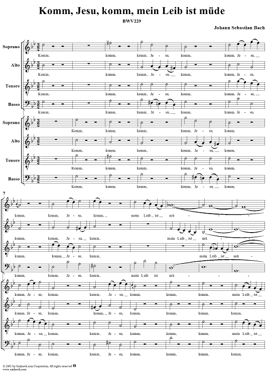 "Komm, Jesu, komm, mein Leib ist müde" (BWV229)