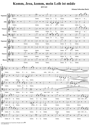 "Komm, Jesu, komm, mein Leib ist müde" (BWV229)