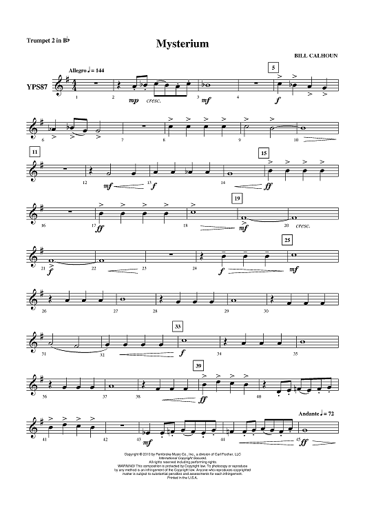 Mysterium - Trumpet 2 in Bb