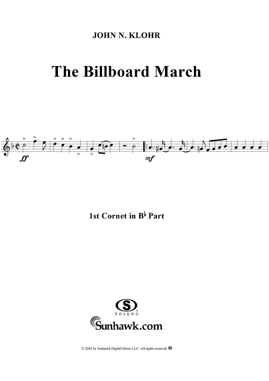 The Billboard March - Cornet 1