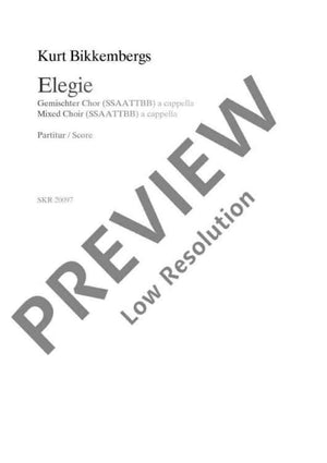 Elegie - Choral Score