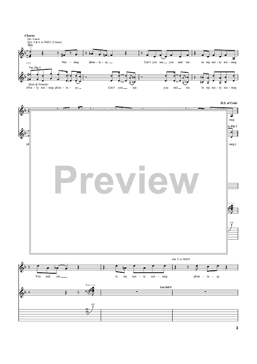 My Nutmeg Phantasy" Sheet Music by Macy Gray for Guitar Tab Sheet