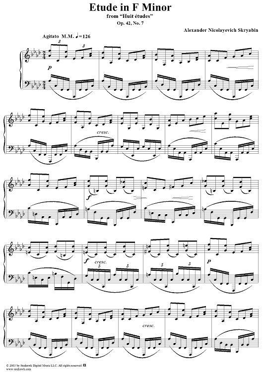 Etude in F Minor, Op. 42, No. 7