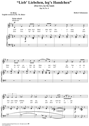 "Lieb' Liebchen, leg's Händchen", Op. 24, No. 4