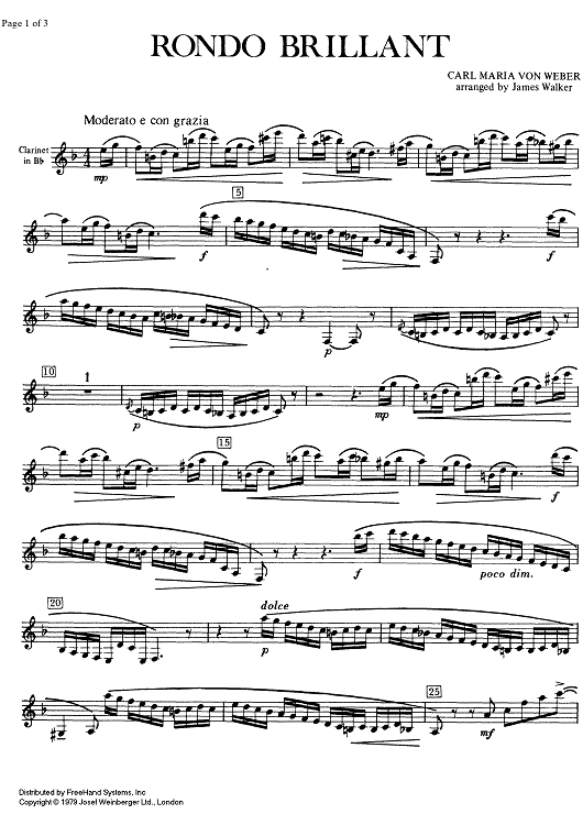 Difficult 2/4 - Rondo Brilliant - Clarinet