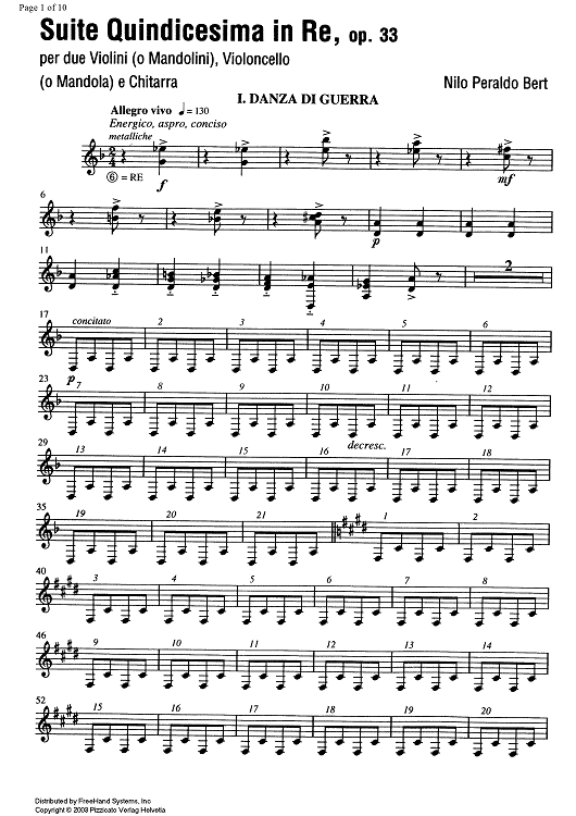 Suite Quindicesima in Re Op.33 - Guitar