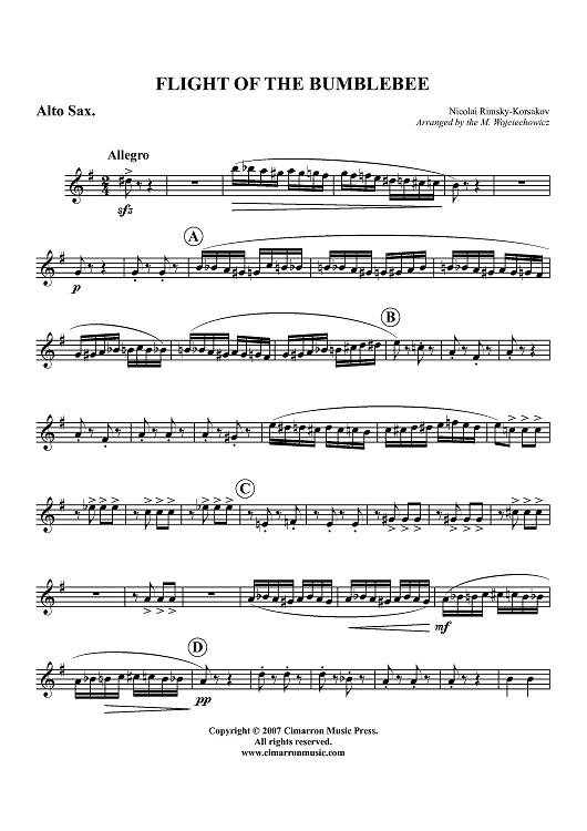 Flight of the BumbleBee - Alto Saxophone
