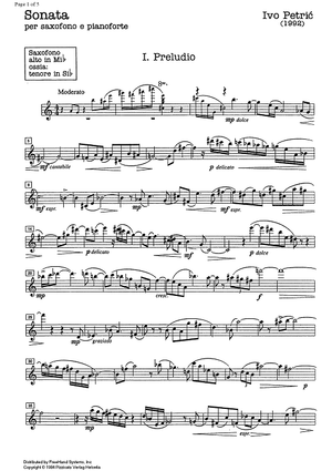 Sonata - E-flat Alto Saxophone