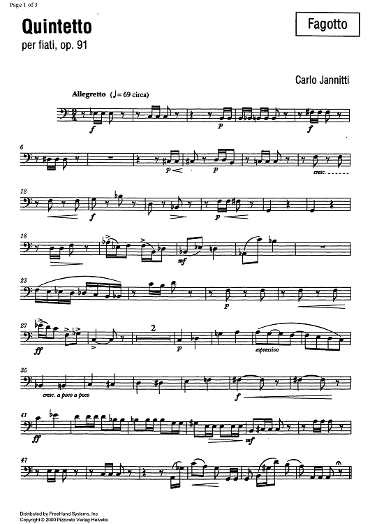 Quintetto Op.91 - Bassoon