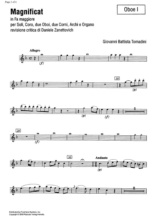 Magnificat - Oboe 1
