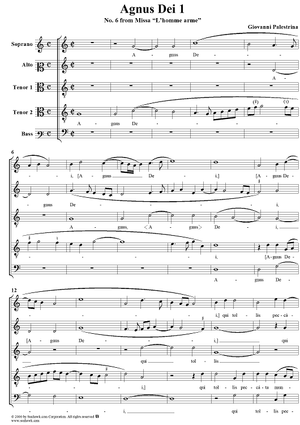 Agnus Dei 1 - No. 6 from Missa "L'homme arme"