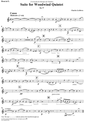 Suite for Woodwind Quintet, Op. 57 - Horn