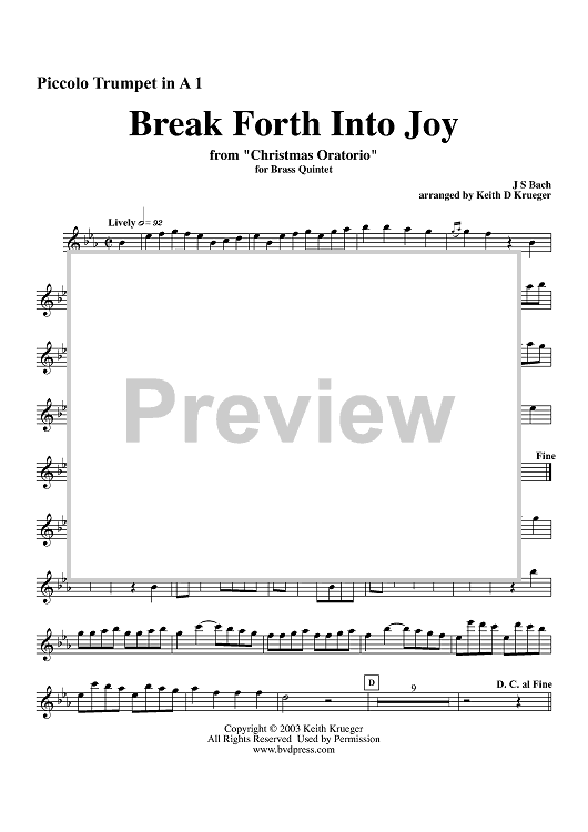 Break Forth Into Joy - Trumpet 1
