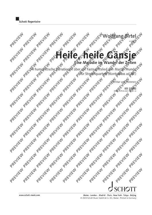 Heile, heile Gänsje - Score and Parts