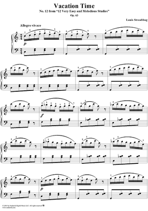 Vacation Time, Op. 63, No. 12, from "Twelve Very Easy and Melodious Studies"