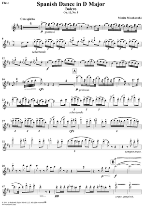 Spanish Dance in D Major, Op. 12, No. 5 - Flute