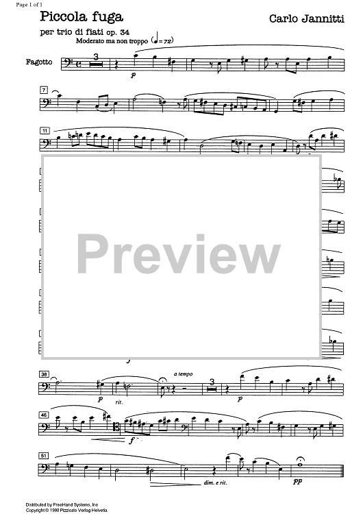 Piccola fuga Op.34 - Bassoon
