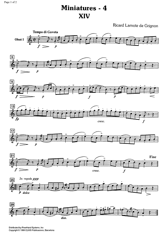 Miniatura No.14 - Oboe 1
