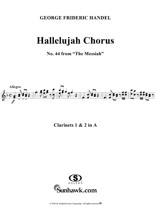 Hallelujah Chorus - Clarinets in A