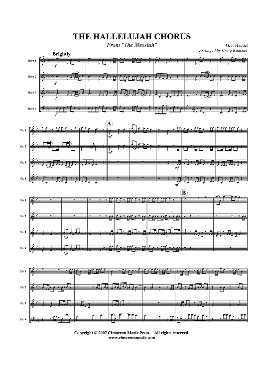 Hallelujah Chorus - From "The Messiah" - Score