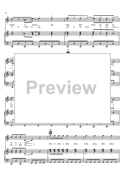 Devil With The Blue Dress" Sheet Music by Mitch Ryder for Piano/Vocal/Chords - Sheet Music Now Devil With The Blue Dress" Sheet Music by Mitch Ryder for Piano/Vocal/Chords - Sheet Music Now