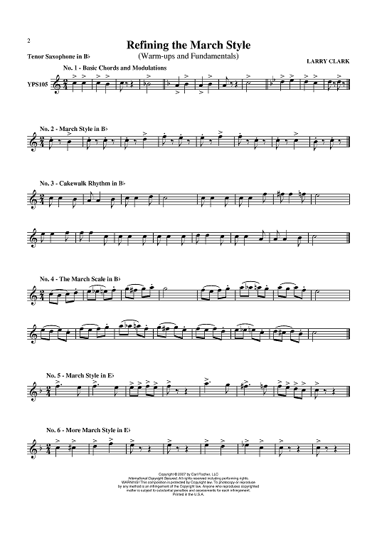 Refining the March Style (Warm-ups and Fundamentals) - Tenor Sax