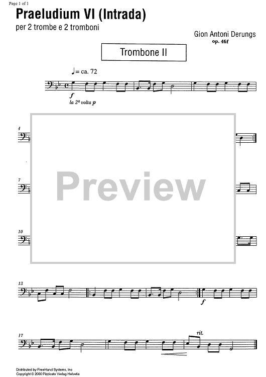 Praeludium VI (Intrada) Op.46f - Trombone 2