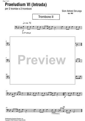 Praeludium VI (Intrada) Op.46f - Trombone 2