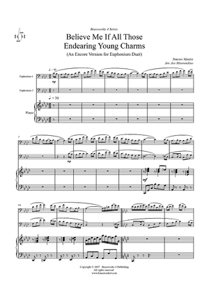 Believe Me If All Those Endearing Young Charms - Piano Score