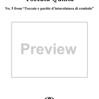 Toccata Quinta - No. 5 from "Toccate e partite d'intavolatura di cembalo" Book 1 (1615)