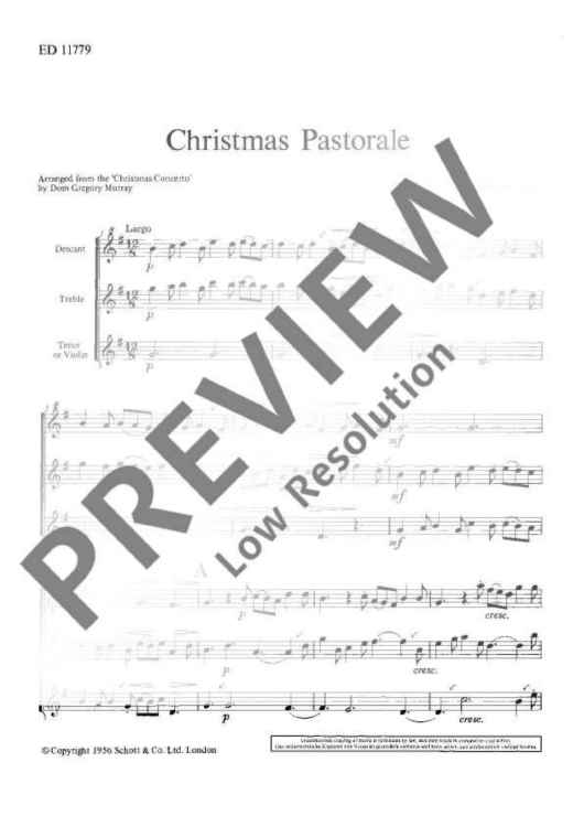 Christmas Pastoral g major in G major - Performing Score