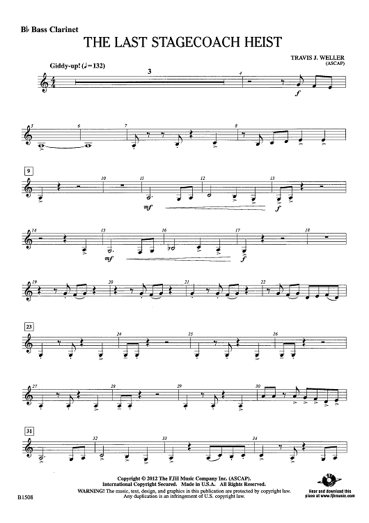 The Last Stagecoach Heist - Bb Bass Clarinet