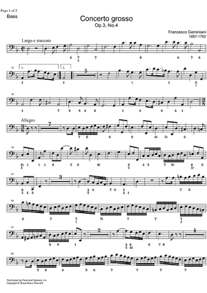 Concerto Grosso Op. 3 No. 4 - Bass