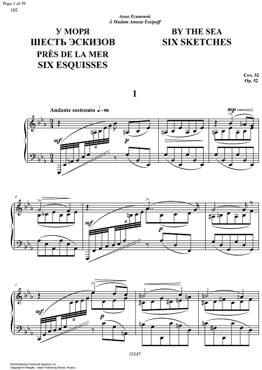 6 Sketches Op.52