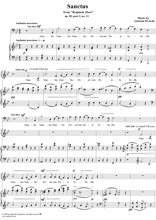 Requiem Mass, Op. 89, Part 2, No. 11, "Sanctus"