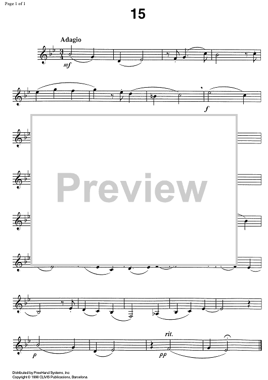 Studies for clarinet, Vol. 2 No.15 - Clarinet