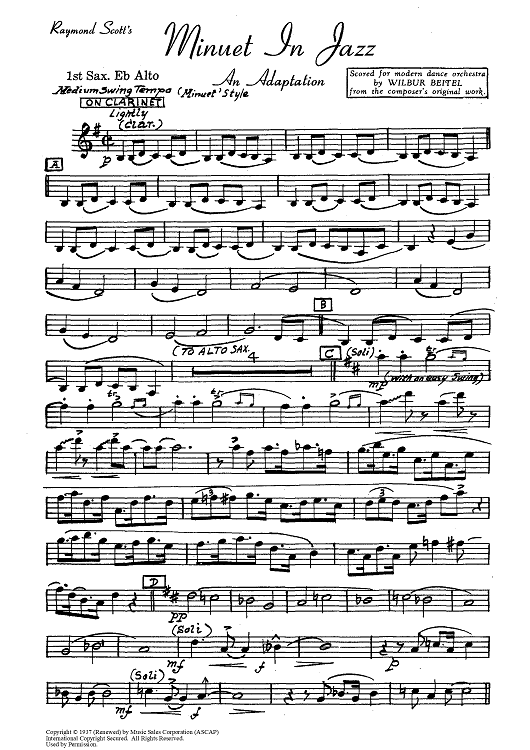 Minuet In Jazz - Alto Sax 1