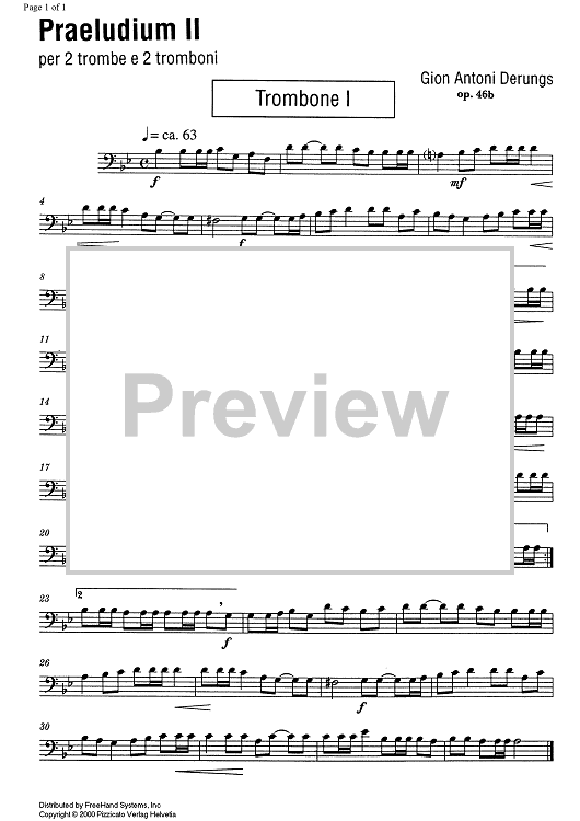 Praeludium II Op.46b - Trombone 1